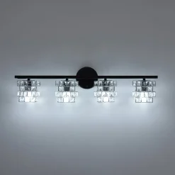 Rubik Cube Style Faceted Crystal Shade Vanity Wall Sconce