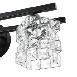 Rubik Cube Style Faceted Crystal Shade Vanity Wall Sconce