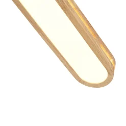 Rustic Dimmable LED Wood Oval Flush Mount Light