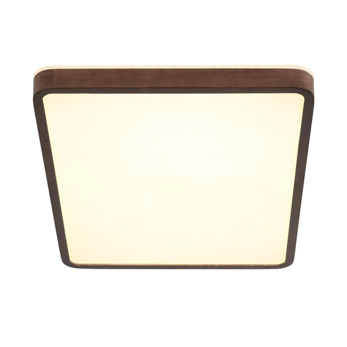 Rustic Rectangle Walnut Wooden Dimmable LED Flush Mount