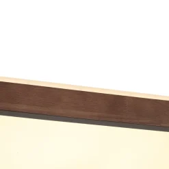 Rustic Rectangle Walnut Wooden Dimmable LED Flush Mount