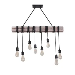 Rustic Wooden Wide Linear Chandelier