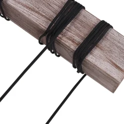 Rustic Wooden Wide Linear Chandelier