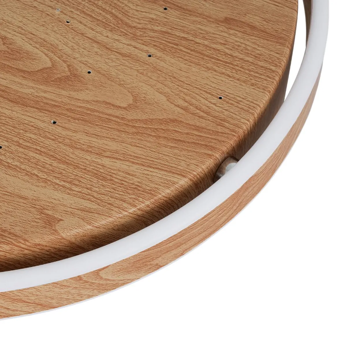 Scandinavian Dimmable LED Round Wood Grain Flush Mount