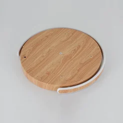 Scandinavian Dimmable LED Round Wood Grain Flush Mount