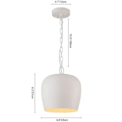 Scandinavian 1-Light Geometric White Kitchen Pendant Light