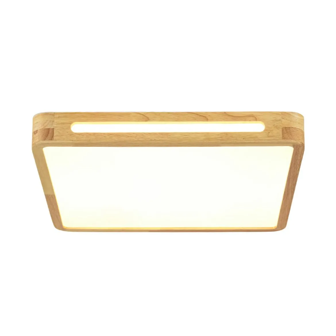 Scandinavian Wooden Dimmable LED Square Flush Mount