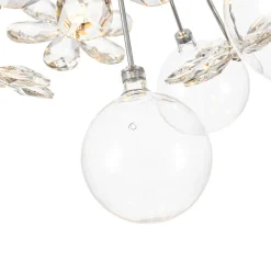 Sculptural Bloom Dandelion Crystal Floral Bubble Chandelier