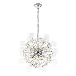 Sculptural Bloom Dandelion Crystal Floral Bubble Chandelier