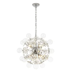 Sculptural Bloom Dandelion Crystal Floral Bubble Chandelier
