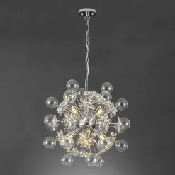 Sculptural Bloom Dandelion Crystal Floral Bubble Chandelier