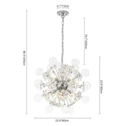 Sculptural Bloom Dandelion Crystal Floral Bubble Chandelier