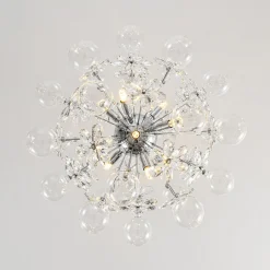 Sculptural Bloom Dandelion Crystal Floral Bubble Chandelier