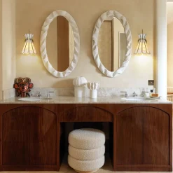 Sculptural Bloom 1-Light Brass Capiz Shell Glass Wall Sconce