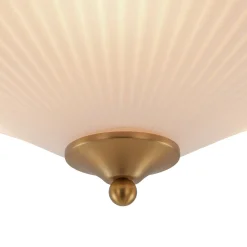 Sculptural Shine Opal Glass Pleated Cone Semi Flush Mount