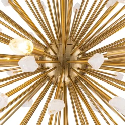 Sculptural Sunburst Bloom Frosted Quartz Dandelion Chandelier
