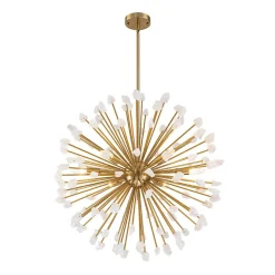 Sculptural Sunburst Bloom Frosted Quartz Dandelion Chandelier