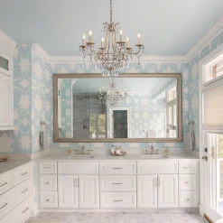 Shabby Chic 6-Light Crystal Empire Candle Chandelier