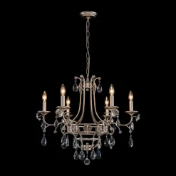 Shabby Chic 6-Light Crystal Empire Candle Chandelier