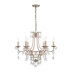 Shabby Chic 6-Light Crystal Empire Candle Chandelier