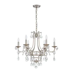 Shabby Chic 6-Light Crystal Empire Candle Chandelier