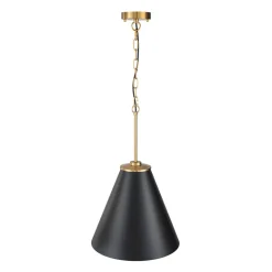 Shaker Brass Black 1-Light Metal Conical Kitchen Pendant