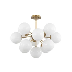 Shine Lustre Opal Glass Bubble Sputnik Semi Flush Chandelier
