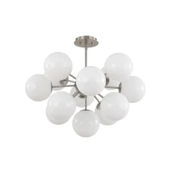 Shine Lustre Opal Glass Bubble Sputnik Semi Flush Chandelier