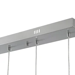 Silver 5-Light Clear Glass Teardrop Linear Island Pendant