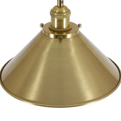 Simple Brass 1-Light Metal Flat Conical Kitchen Pendant