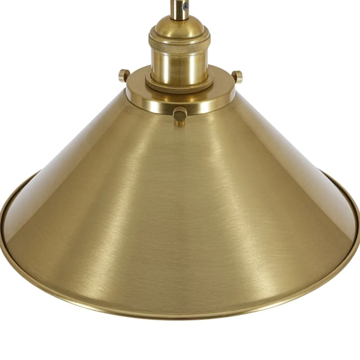Simple Brass 1-Light Metal Flat Conical Kitchen Pendant