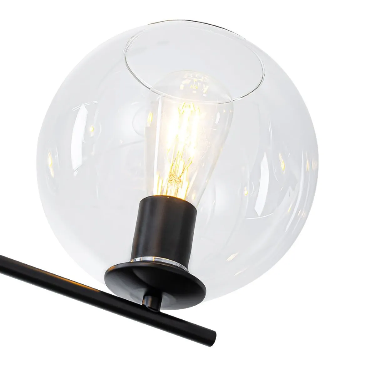 Simple 4-light Clear Glass Globe Round Sputnik Chandelier