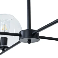 Simple 4-light Clear Glass Globe Round Sputnik Chandelier