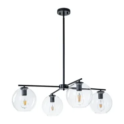 Simple 4-light Clear Glass Globe Round Sputnik Chandelier