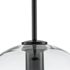 Simple Mid-Century 1-Light Clear Glass Globe Pendant Light