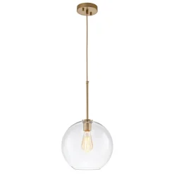 Simple Mid-Century 1-Light Clear Glass Globe Pendant Light