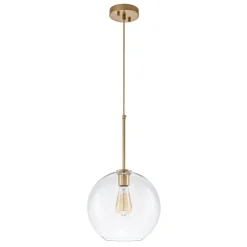 Simple Mid-Century 1-Light Clear Glass Globe Pendant Light