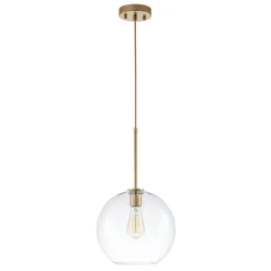 Simple Mid-Century 1-Light Clear Glass Globe Pendant Light