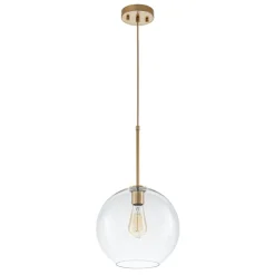 Simple Mid-Century 1-Light Clear Glass Globe Pendant Light