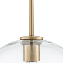 Simple Mid-Century 1-Light Clear Glass Globe Pendant Light