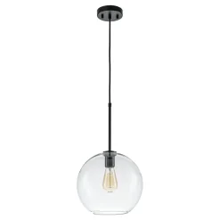 Simple Mid-Century 1-Light Clear Glass Globe Pendant Light