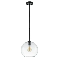 Simple Mid-Century 1-Light Clear Glass Globe Pendant Light