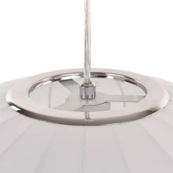 Single White Fabric Pendant Light