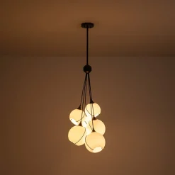 Statement Shine Opal Glass Globe Cluster Chandelier