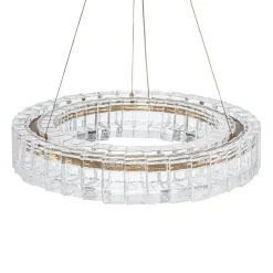 Textured Glass Icy Style Ring Dimmable LED Chandelier