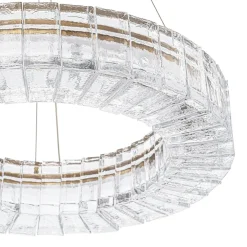 Textured Glass Icy Style Ring Dimmable LED Chandelier