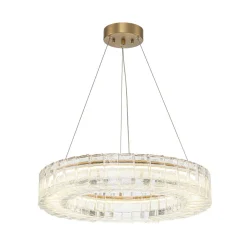 Textured Glass Icy Style Ring Dimmable LED Chandelier