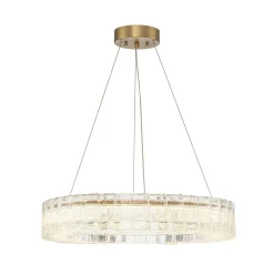 Textured Glass Icy Style Ring Dimmable LED Chandelier