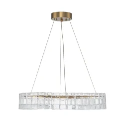 Textured Glass Icy Style Ring Dimmable LED Chandelier