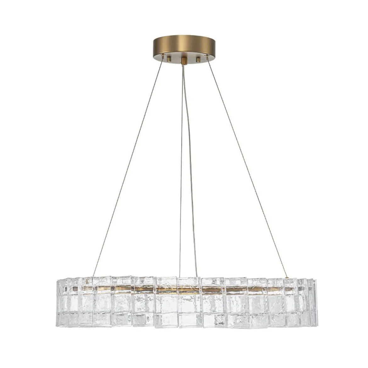 Textured Glass Icy Style Ring Dimmable LED Chandelier